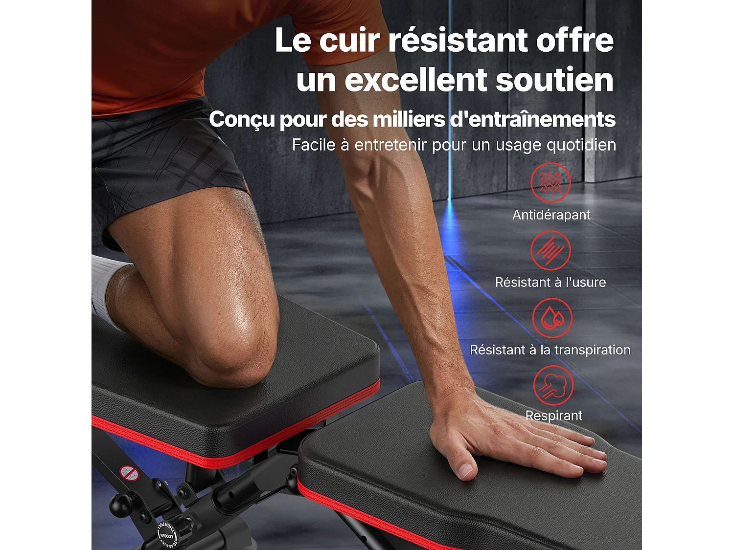 Banco de pesas plegable MERACH, 108 posiciones de entrenamiento, respaldo extendido con reposacabezas, para uso en gimnasio doméstico, capacidad 450kg