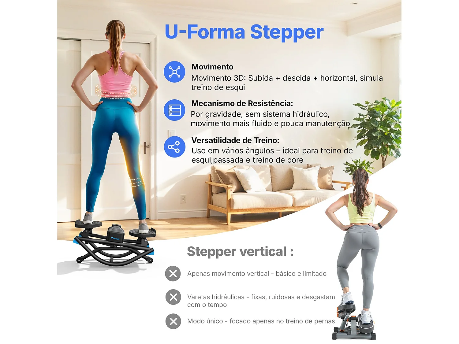 MERACH Side Stepper met Weerstandsbanden - 3D Twist Stepper - Max 150kg Belastbaar - Inclusief LCD-Display - Fitness Mini Stepper Thuis