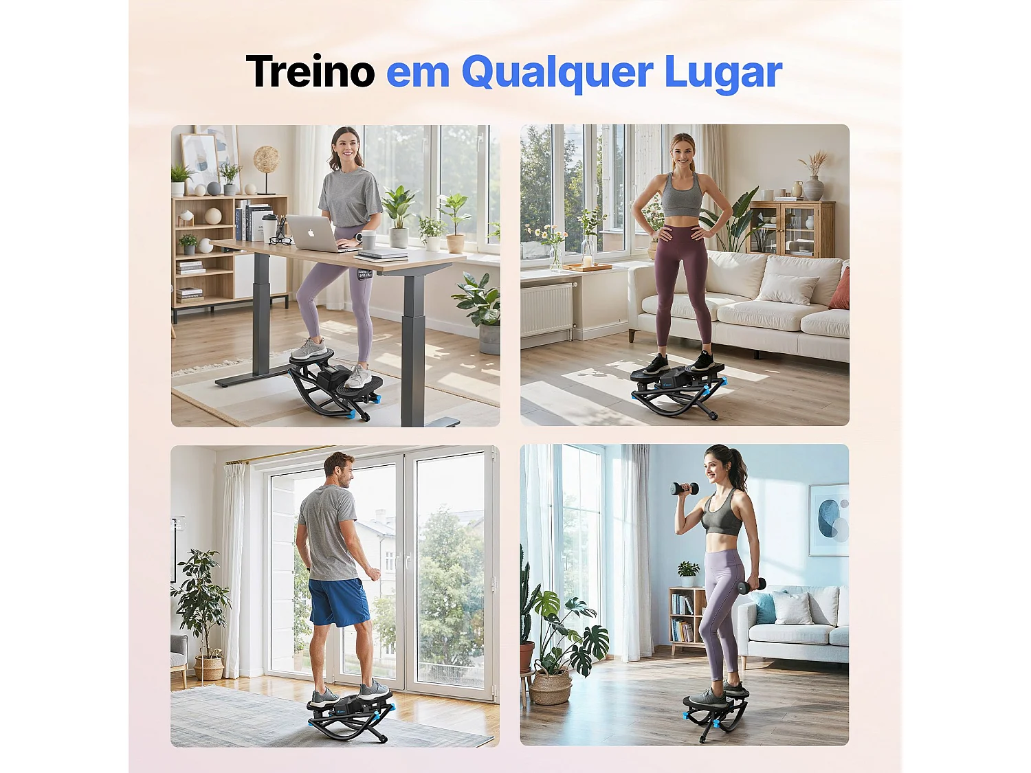 MERACH Side Stepper met Weerstandsbanden - 3D Twist Stepper - Max 150kg Belastbaar - Inclusief LCD-Display - Fitness Mini Stepper Thuis