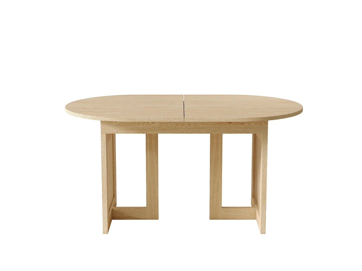 Table à manger extensible 160-200 x 90x75 cm 6-8 personnes - Table de cuisine avec pieds en rotin et coins arrondis - chêne