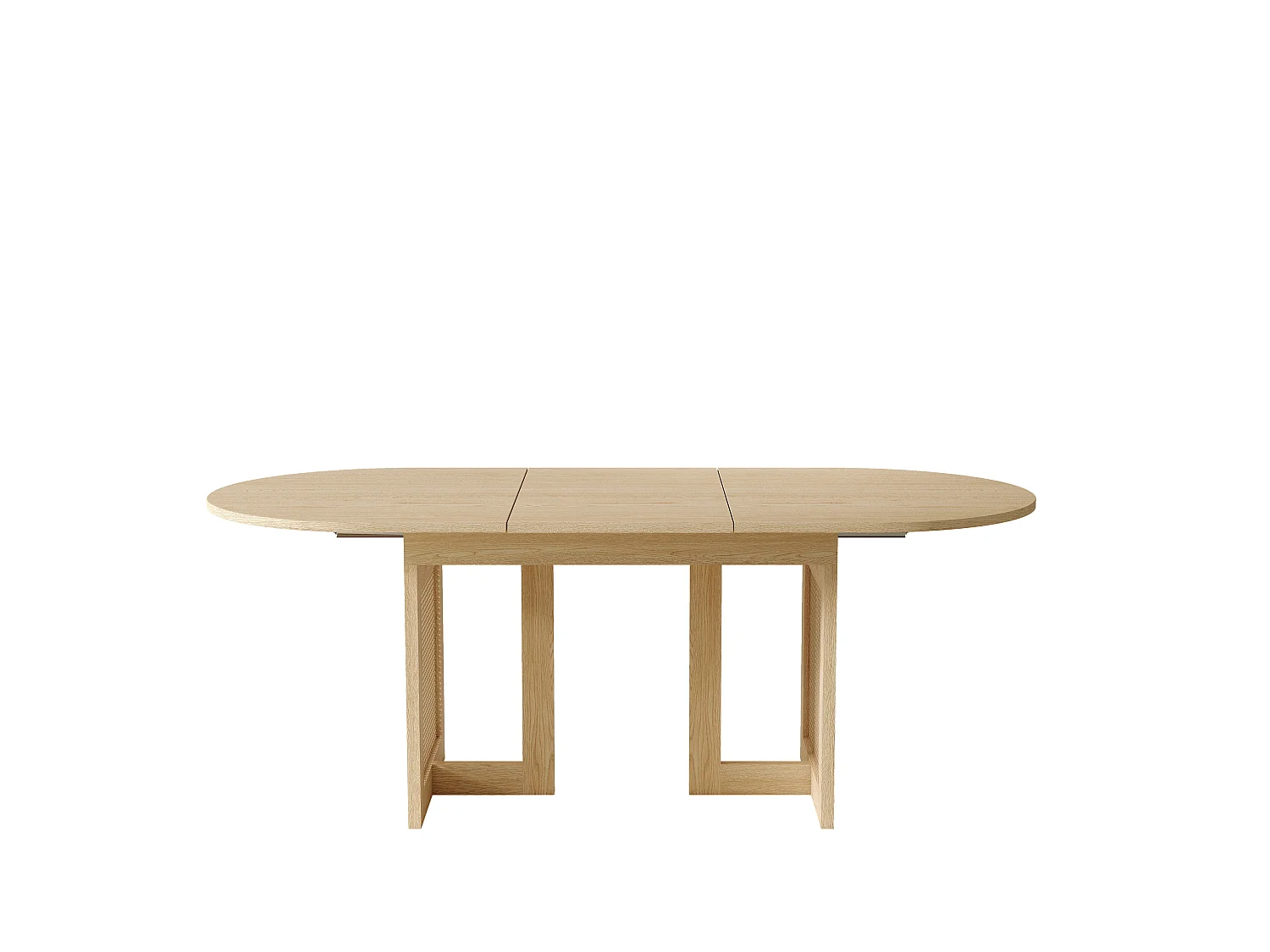 Table à manger extensible 160-200 x 90x75 cm 6-8 personnes - Table de cuisine avec pieds en rotin et coins arrondis - chêne
