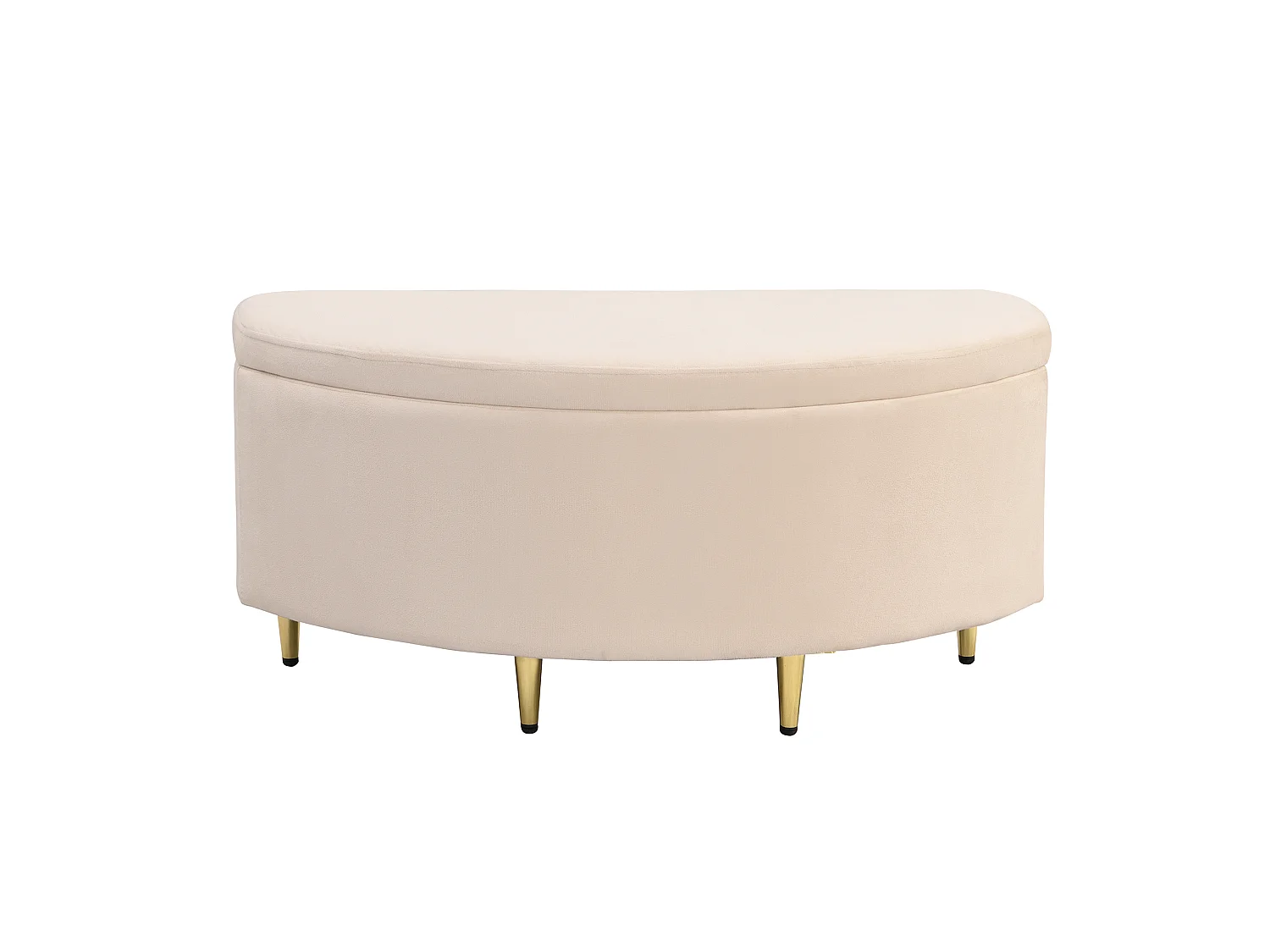 Banc coffre 90/42/40 cm – rangement intégré, assise rembourrée, montage facile – Velours beige