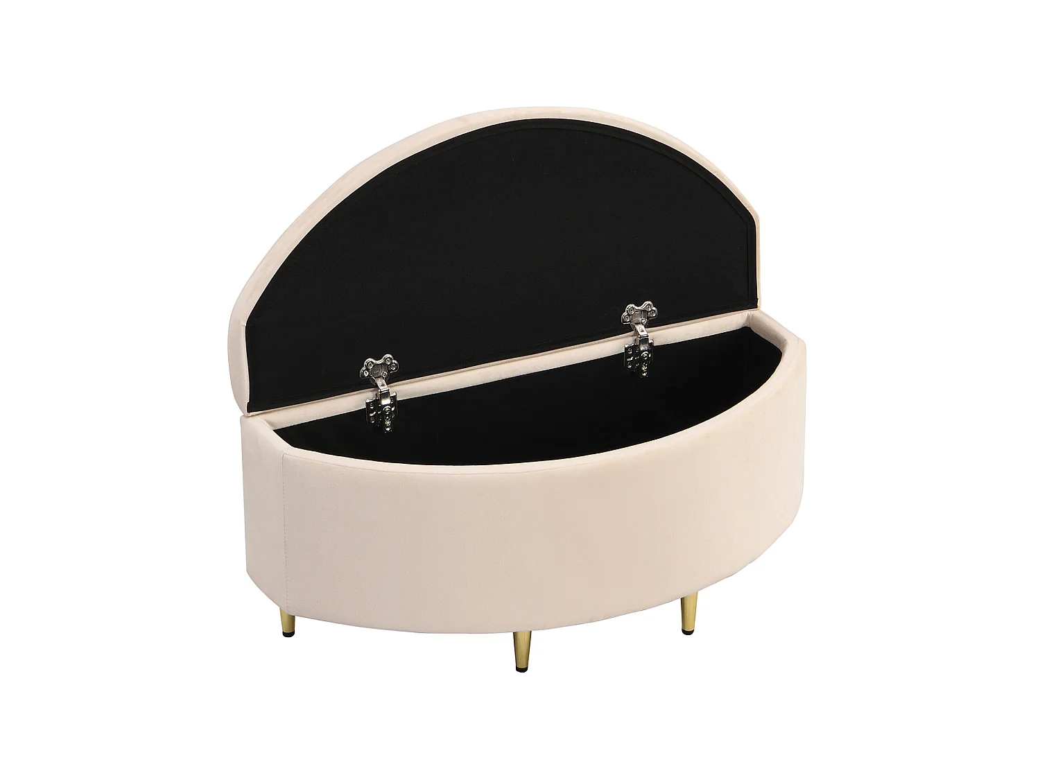 Banc coffre 90/42/40 cm – rangement intégré, assise rembourrée, montage facile – Velours beige