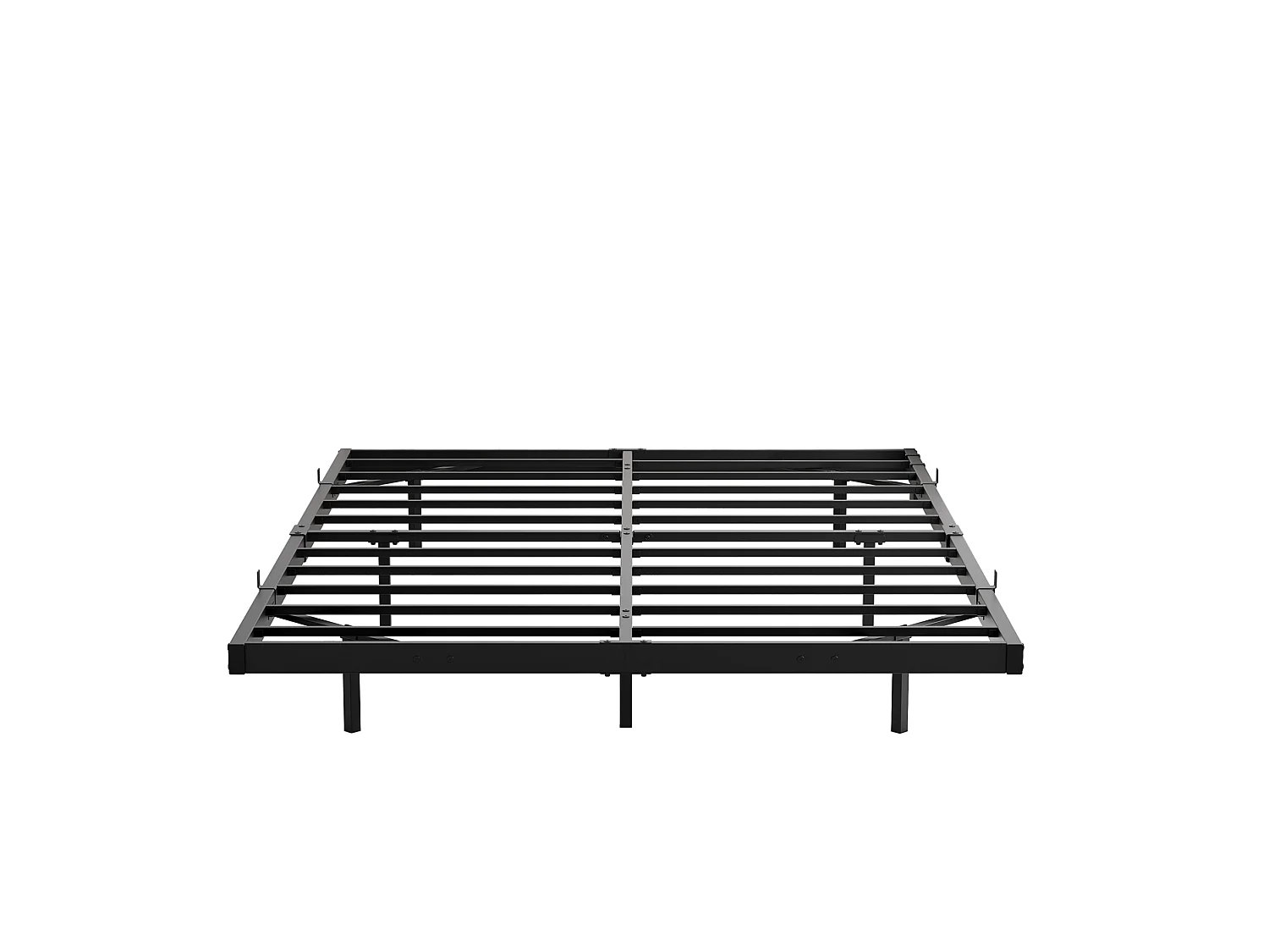 Lit 120/200 cm – effet suspendu, LED, station de charge – Métal noir