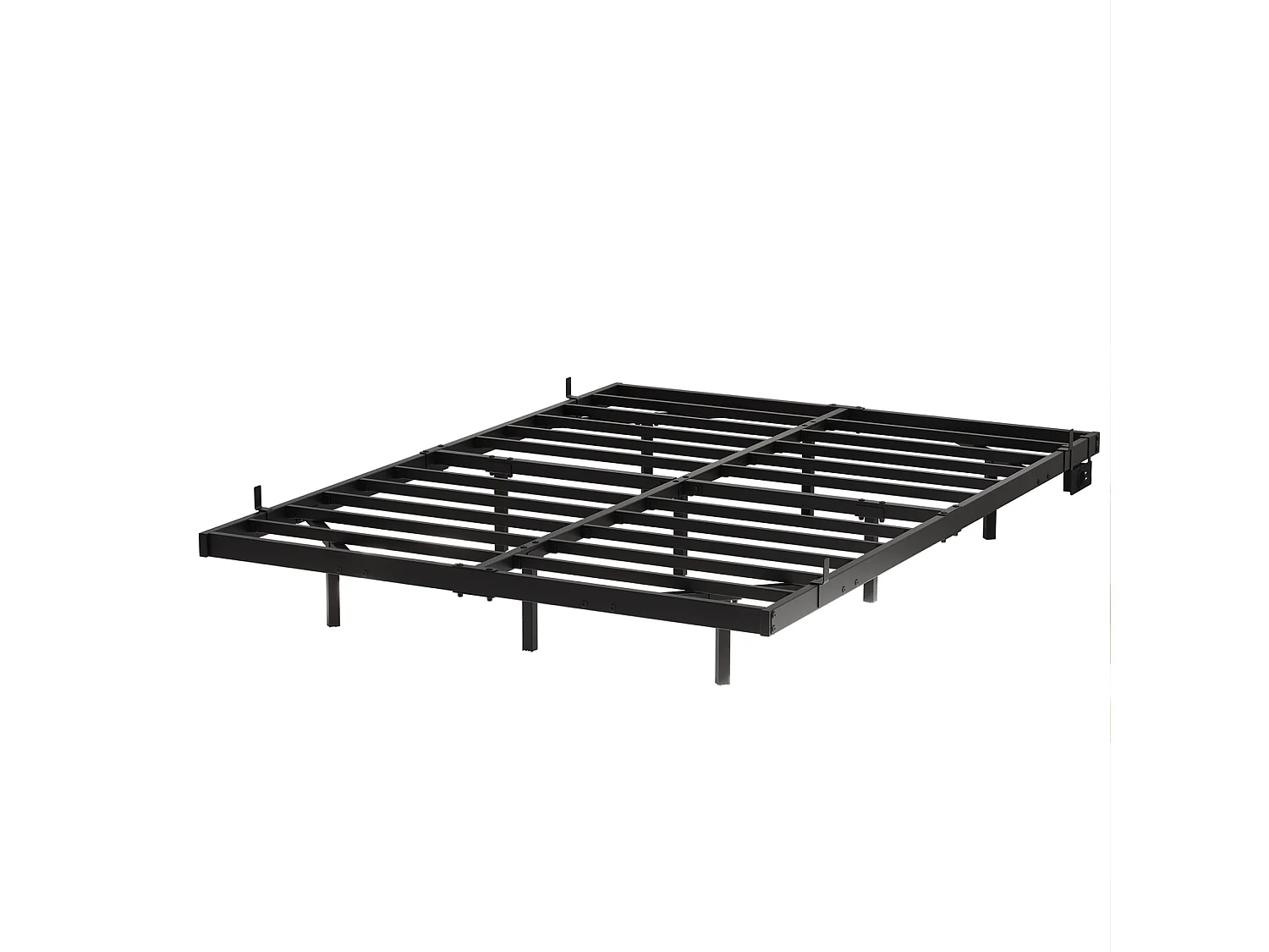 Lit 120/200 cm – effet suspendu, LED, station de charge – Métal noir