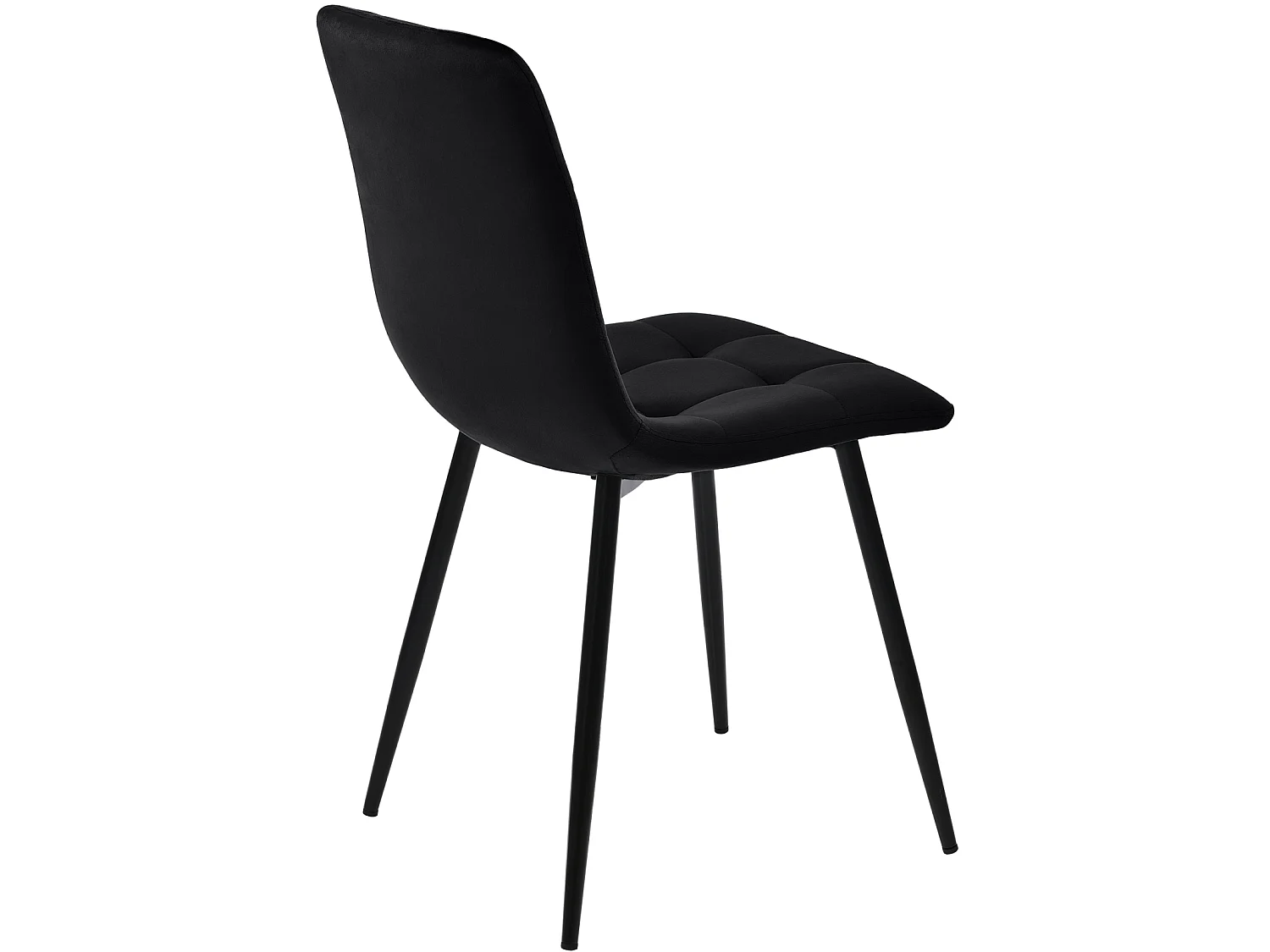 Lot de 4 Chaises de Salle à Manger, Chaises Tapissées avec Pieds en Fer, Salon, Velours, noir