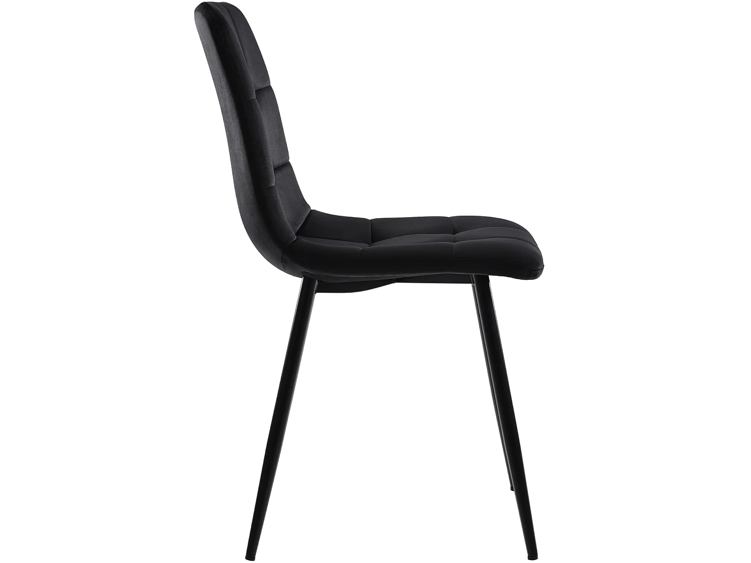 Lot de 4 Chaises de Salle à Manger, Chaises Tapissées avec Pieds en Fer, Salon, Velours, noir