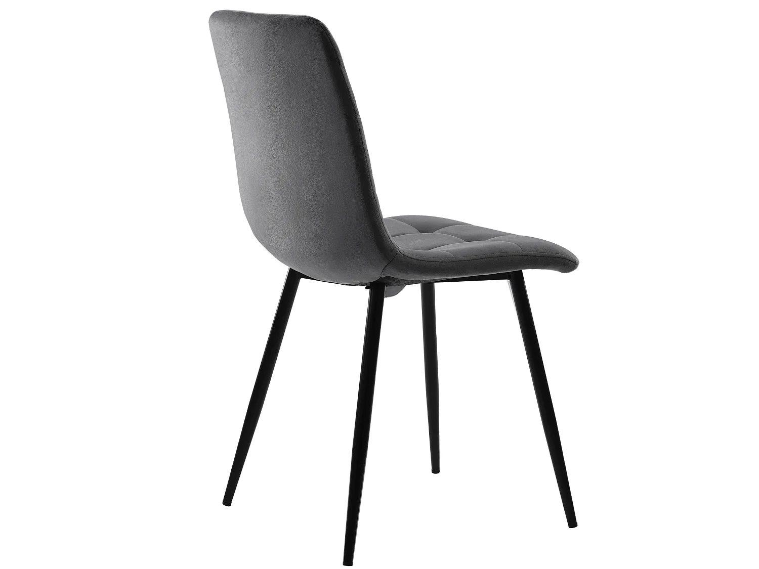 Lot de 4 chaises de salle à manger, en velours, modernes, rembourrées, structure en métal gris