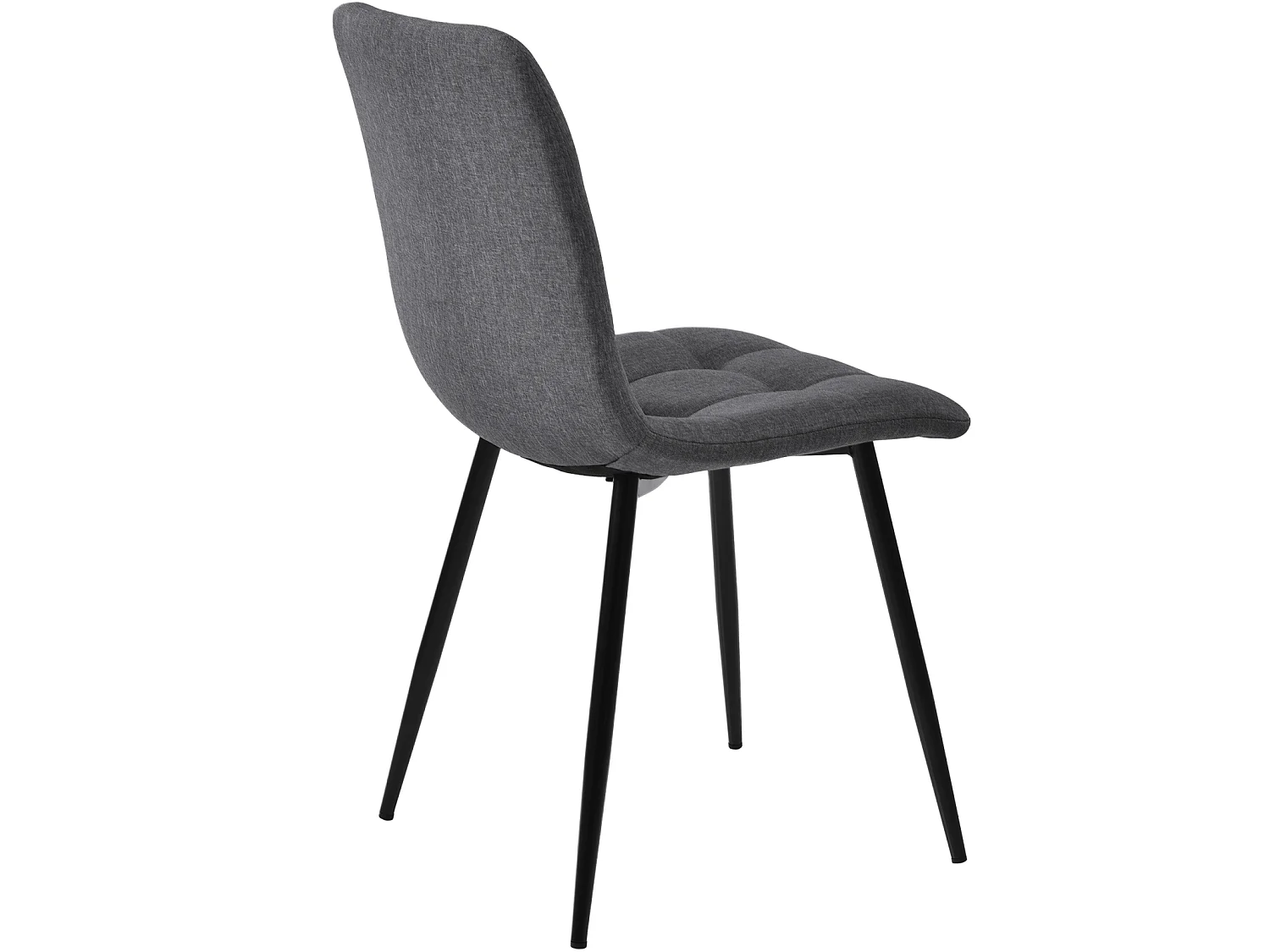 Lot de 4 chaises de salle à manger, de salle à manger, rembourrées, pieds en métal, lin, gris foncé