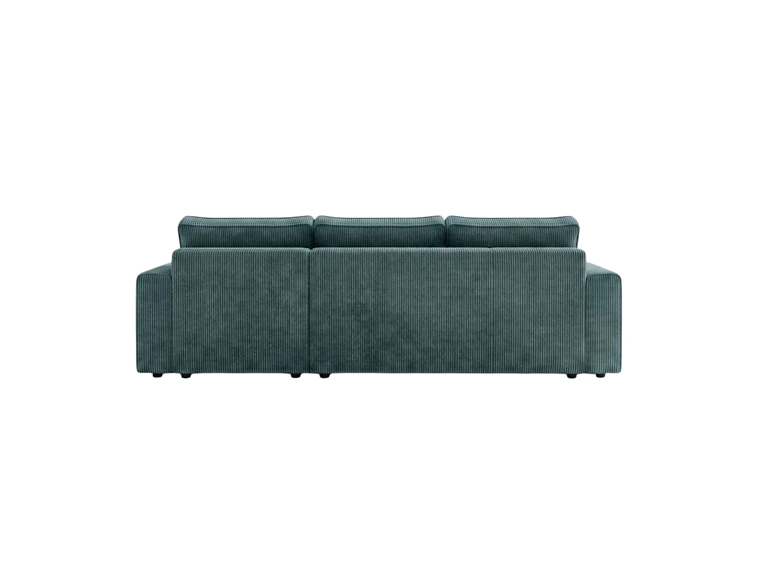Divano letto a U con contenitore, velluto a coste, reversibile – AMBER U Verde acqua scuro