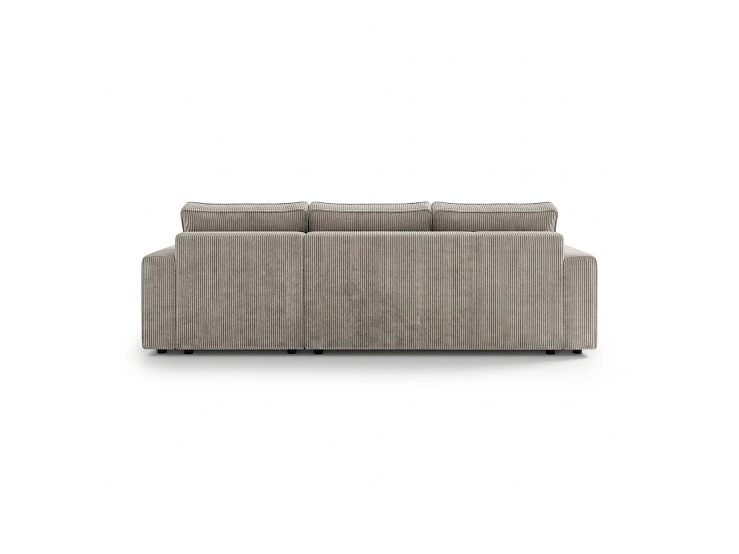 Wohnlandschaft U-Form mit Schlaffunktion, Cord – AMBER U Kalt Graubeige