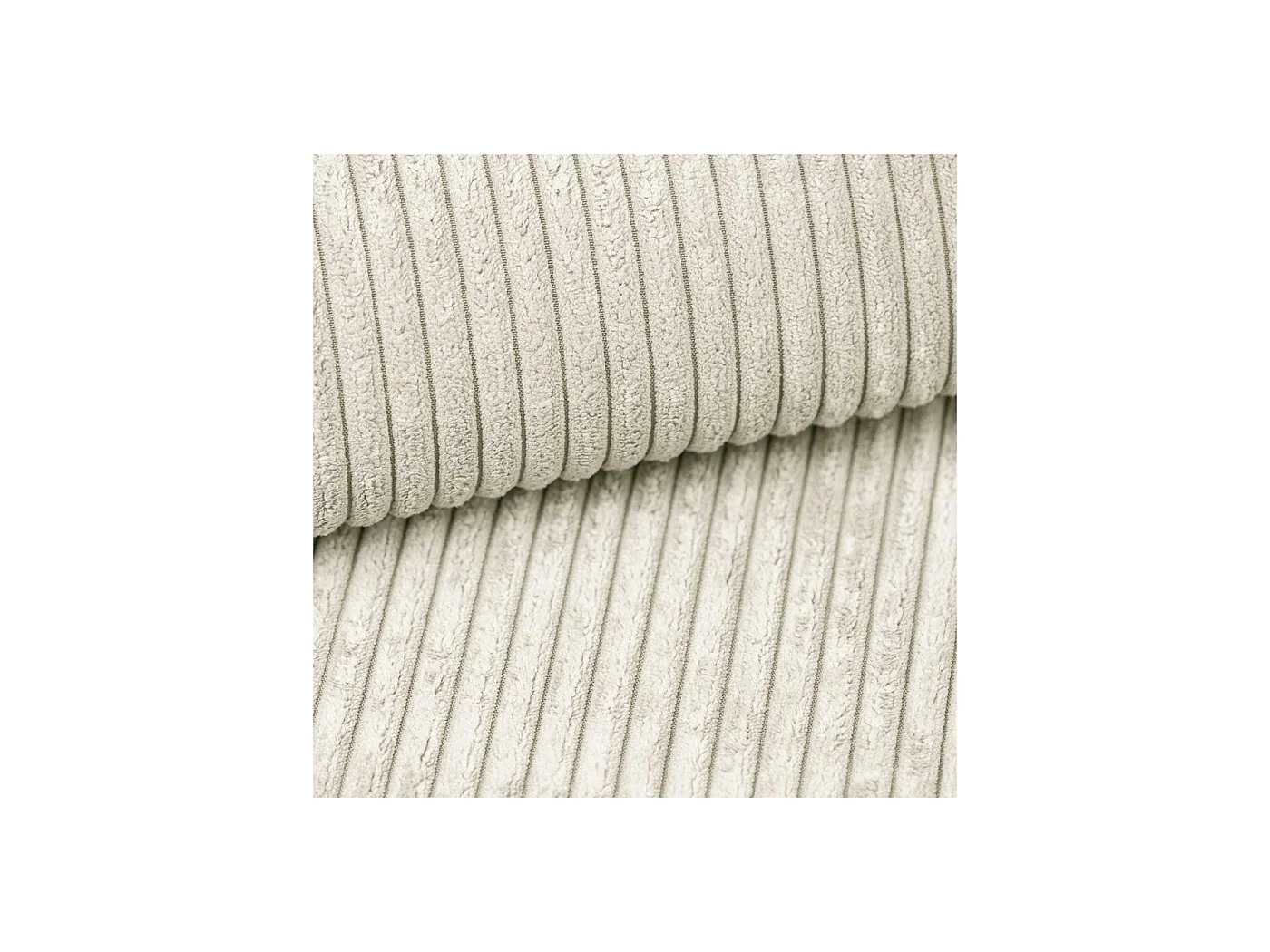Ecksofa mit Schlaffunktion, Cord, wahlweise links oder rechts – AMBER L Kaltes Beige