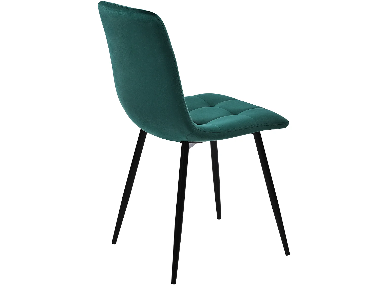 Lot de 4 Chaises de Salle à Manger, Chaises Tapissées avec Pieds en Fer, Salon, Velours, Vert