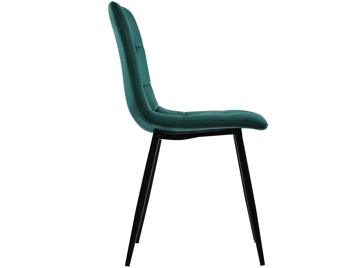 Lot de 4 Chaises de Salle à Manger, Chaises Tapissées avec Pieds en Fer, Salon, Velours, Vert