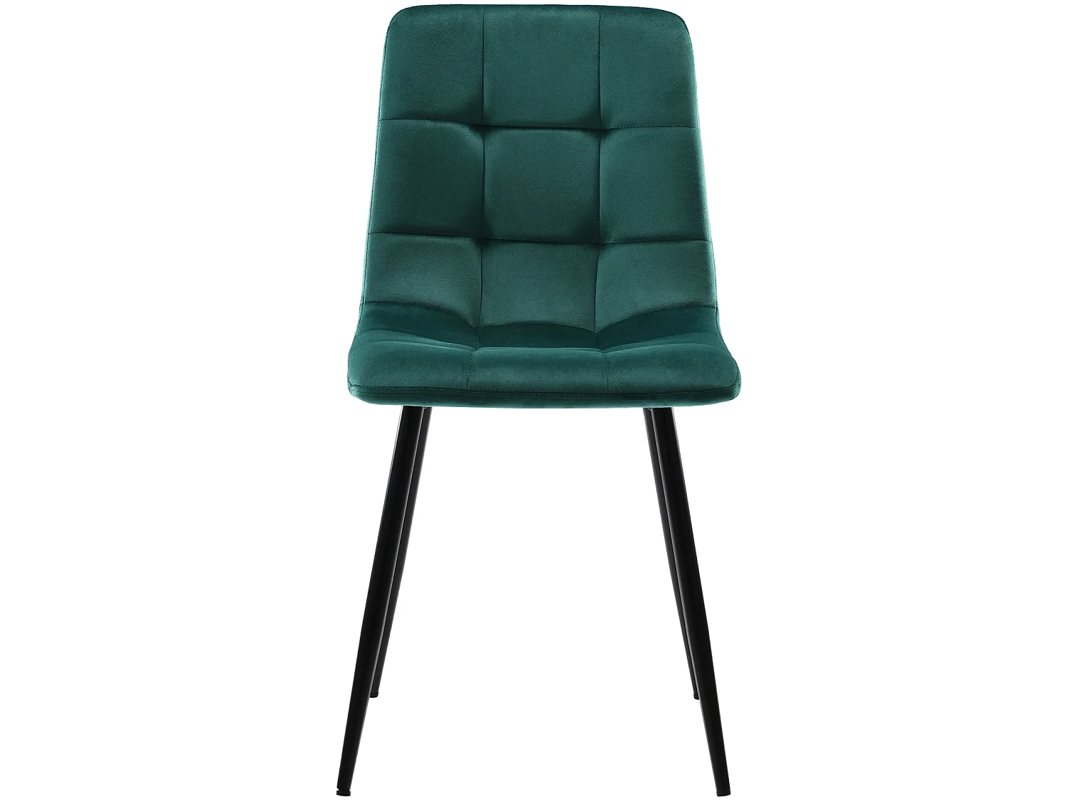 Lot de 4 Chaises de Salle à Manger, Chaises Tapissées avec Pieds en Fer, Salon, Velours, Vert