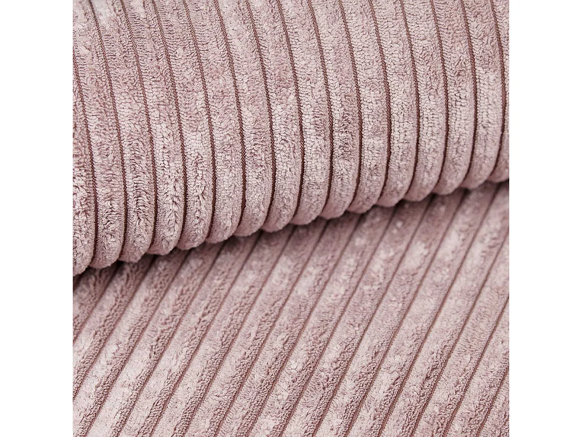Hoekbank U-vorm met slaapfunctie en opbergruimte, corduroy, omkeerbaar – AMBER U Rozebeige