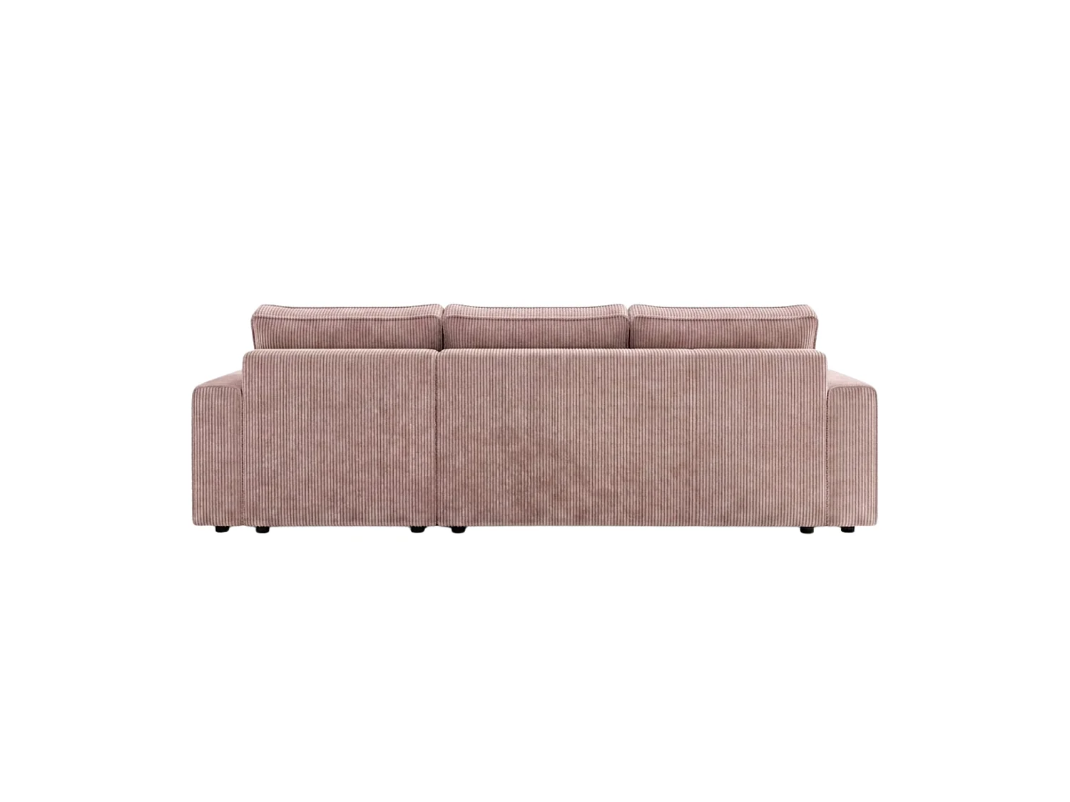Hoekbank U-vorm met slaapfunctie en opbergruimte, corduroy, omkeerbaar – AMBER U Rozebeige