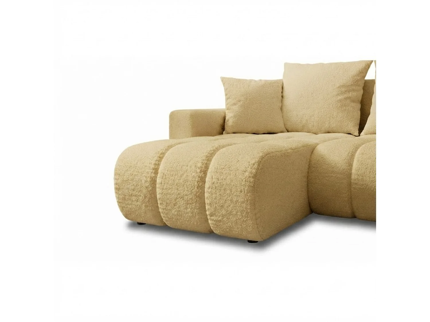 Canapé d'angle 3 places convertible réversible en tissu beige GIULIO