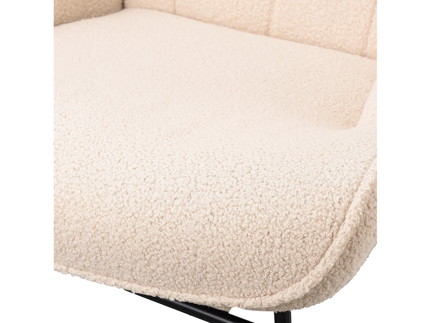 Fauteuil à Bascule - Chaise Relax pour Salon, Chambre à Coucher - Beige  - 75 x 68 x 92 cm