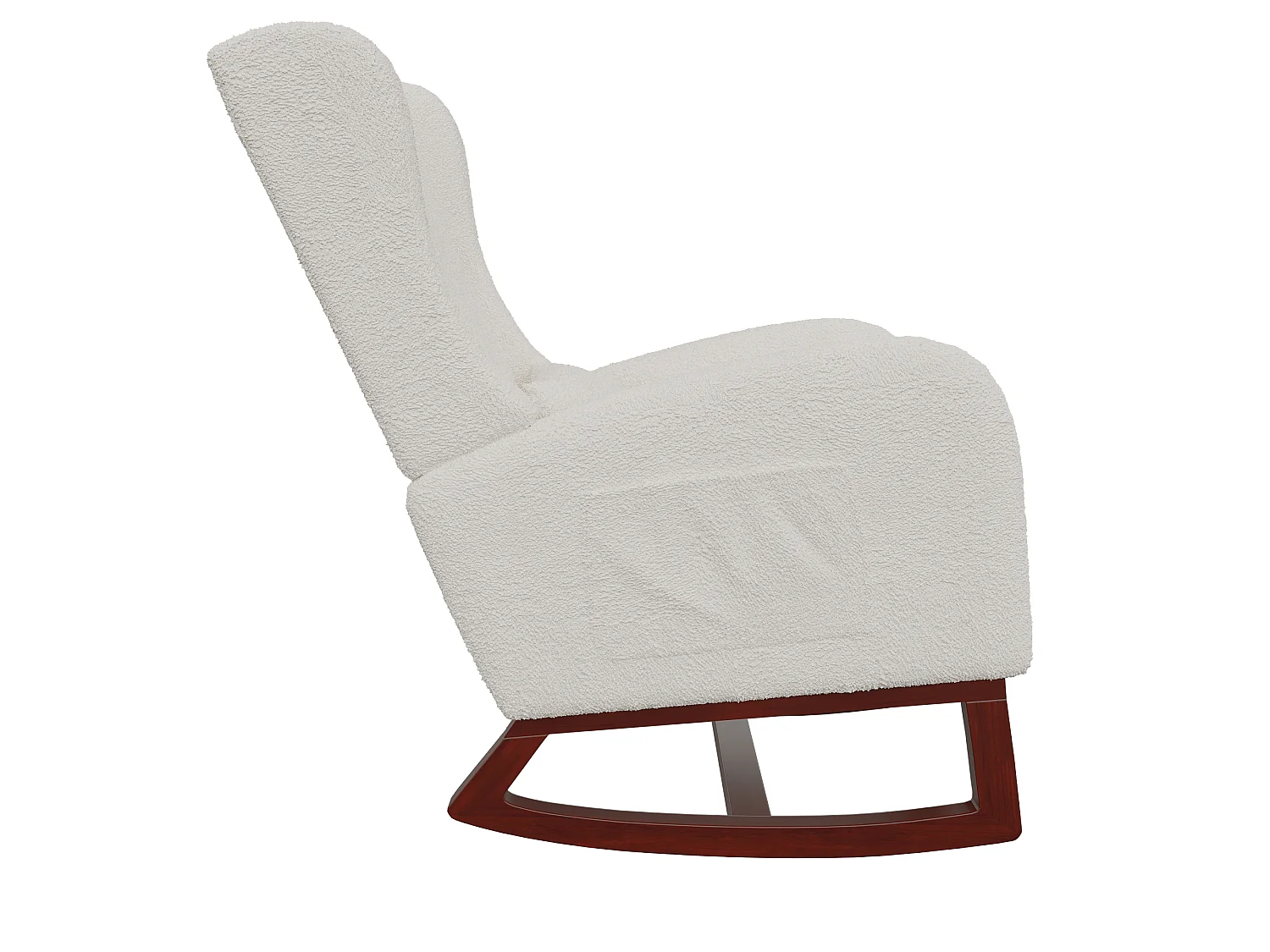 Fauteuil a Bascule, Fauteuil d'allaitement en Velours avec Repose-Pieds, Coussin Lombaire, blanc