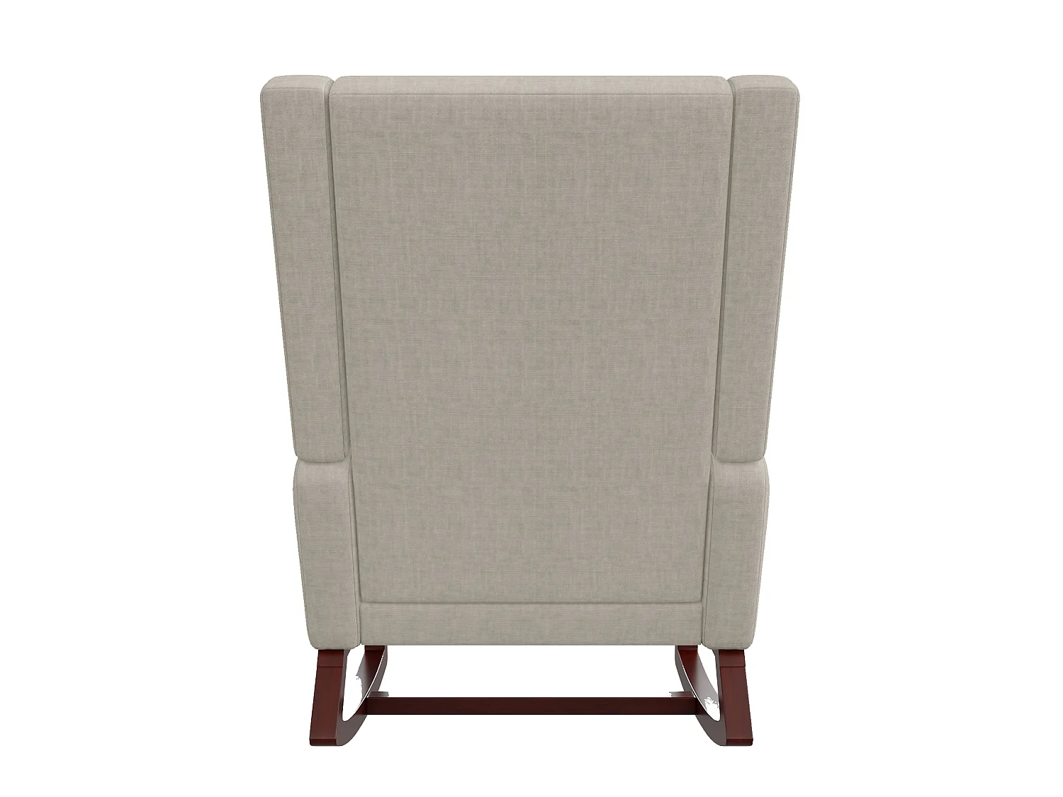 Fauteuil à Bascule Rembourré en Tissu avec Dossier Haut, AntidéRapant Pieds und Base en Bois, Blanc
