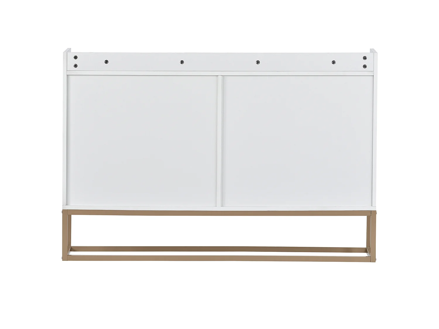 Minimalistisch dressoir met 4 deuren, metalen poten en verstelbare plank, wit