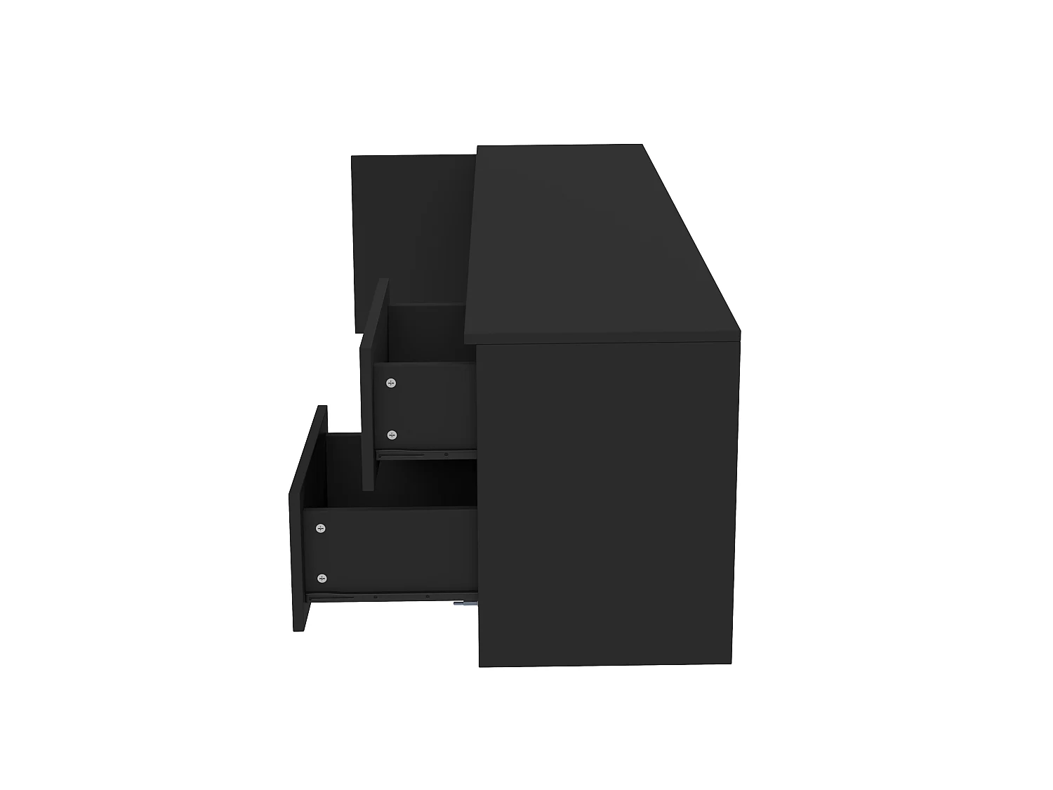Móvel para TV 160 x 40 x 52 cm, cômoda laqueada, aparador com iluminação LED, para sala de estar e quarto, preto