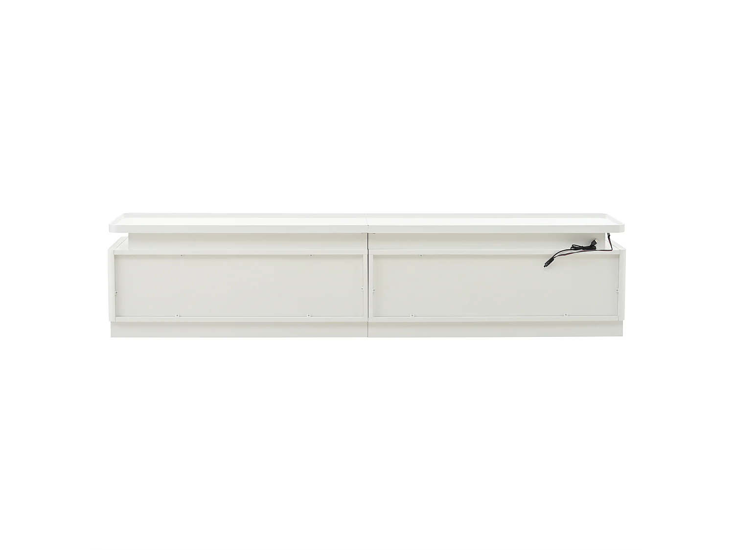 Meuble TV 180 x 34 x 40 cm avec 4 tiroirs, support TV, avec LED, lowboard laqué et table TV, blanc