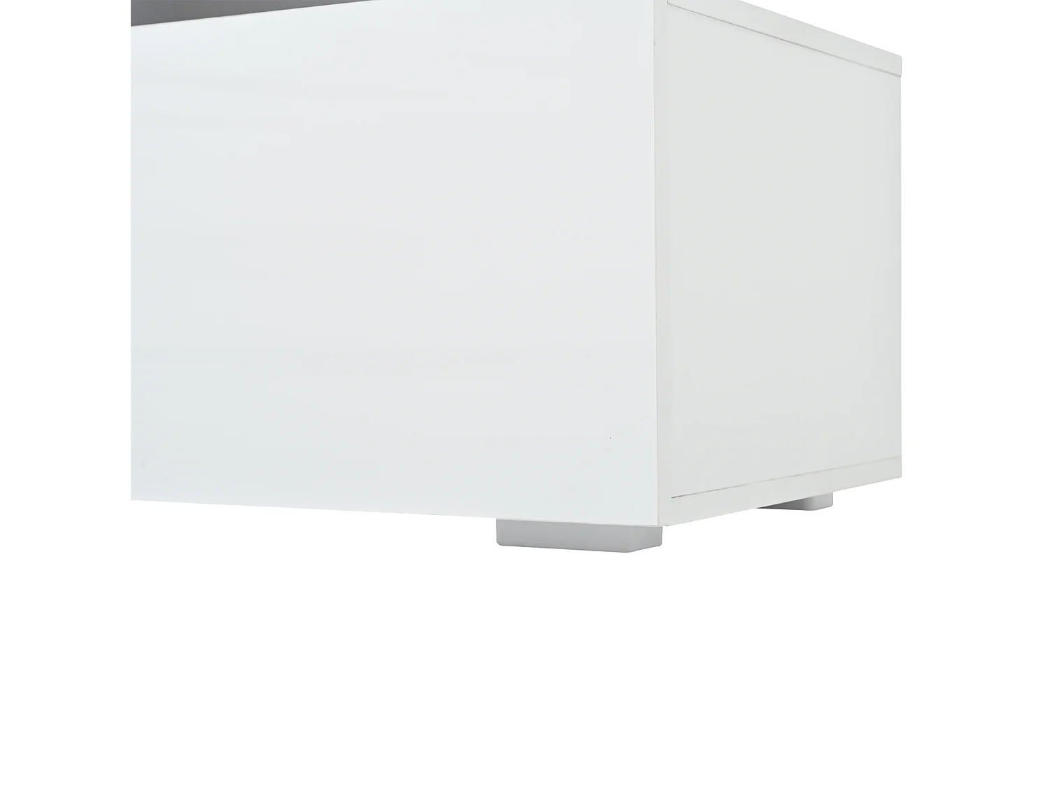 Meuble TV bas 180×38×45 cm laqué avec LED, 2 placards, 1 tiroir et 10 niches, pour TV jusqu’à 75"
