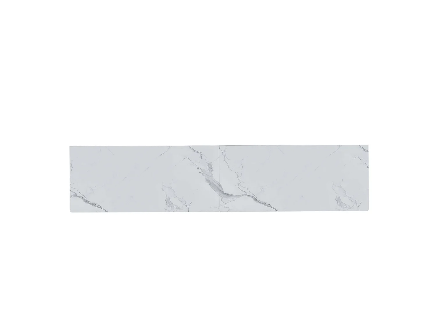 Meuble TV blanc 180 cm, 4 portes, design élégant, surface aspect marbre, pieds en bois sphériques