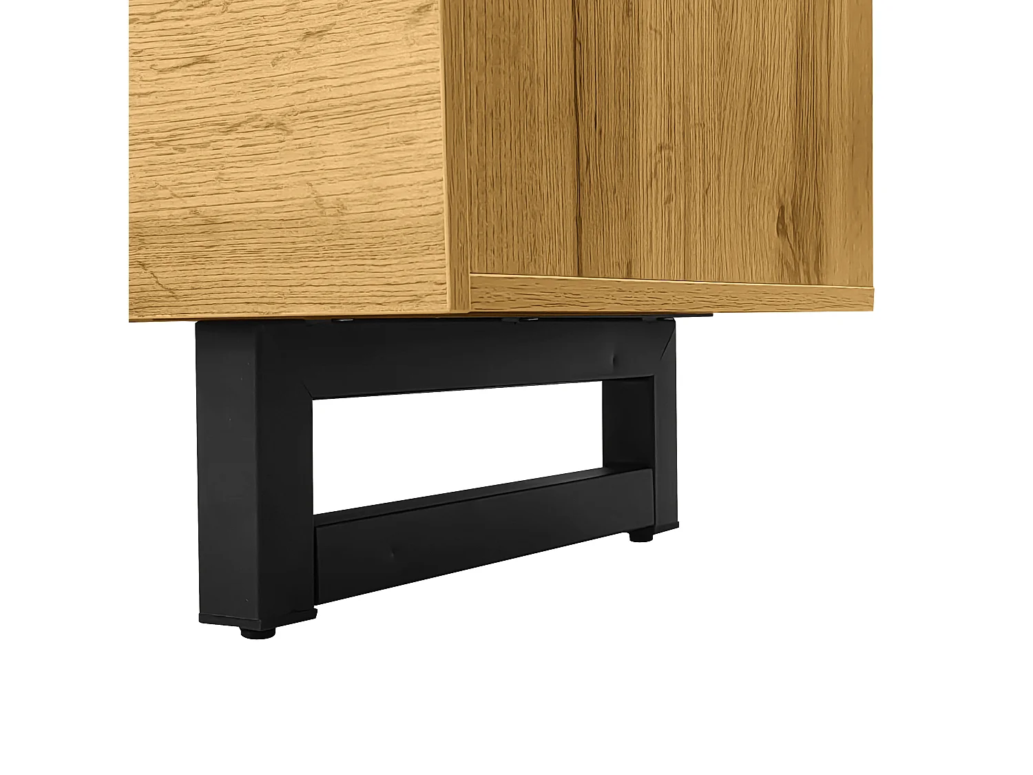 Colorblock tv-meubel met contrasterend design, 3 deuren en 2 planken, U-vormige metalen poten, 170x36x42 cm