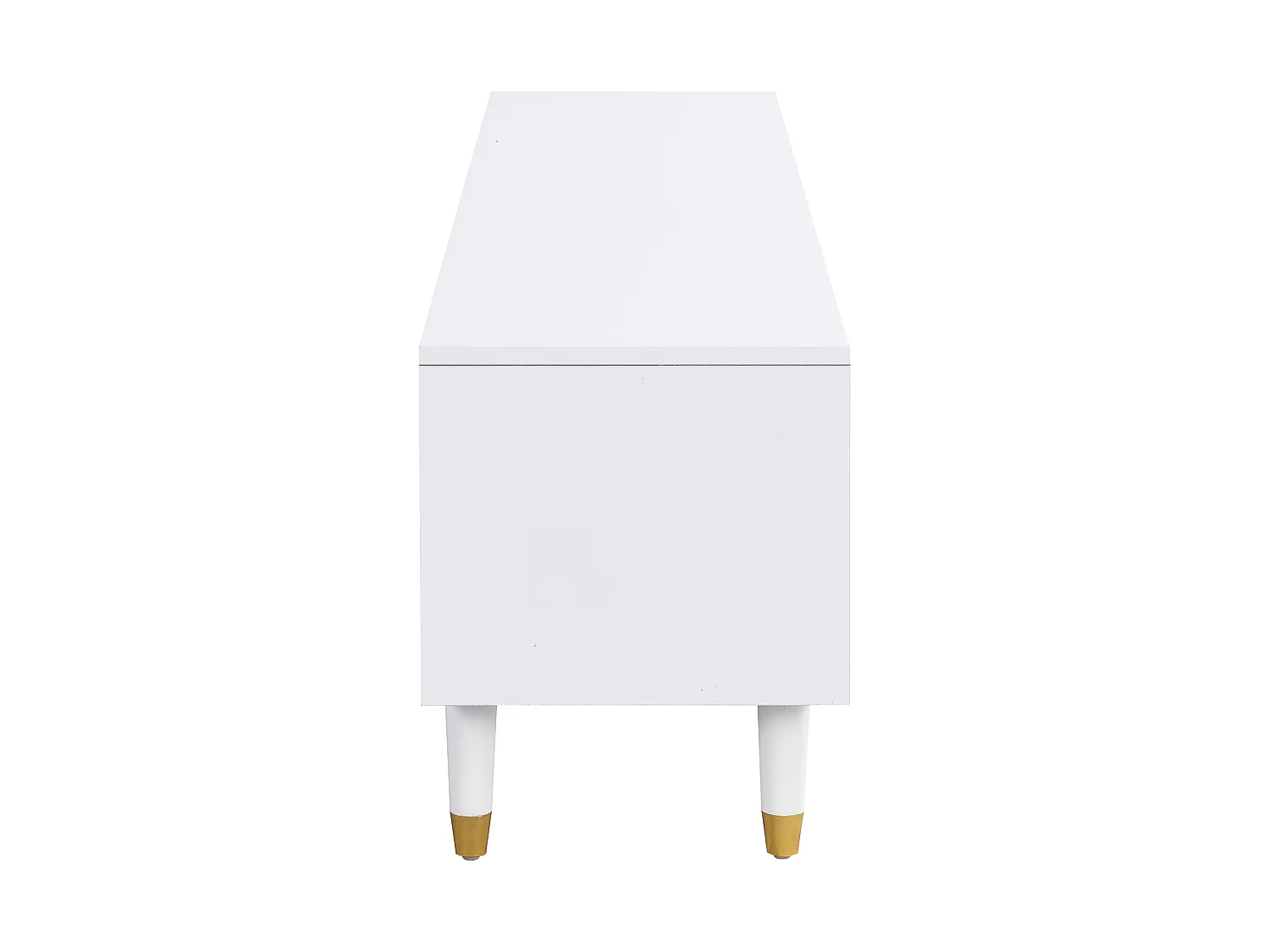 Móvel de TV moderno com acabamento em madeira, 178 cm – Design minimalista, amplo espaço de armazenamento, 4 gavetas, branco
