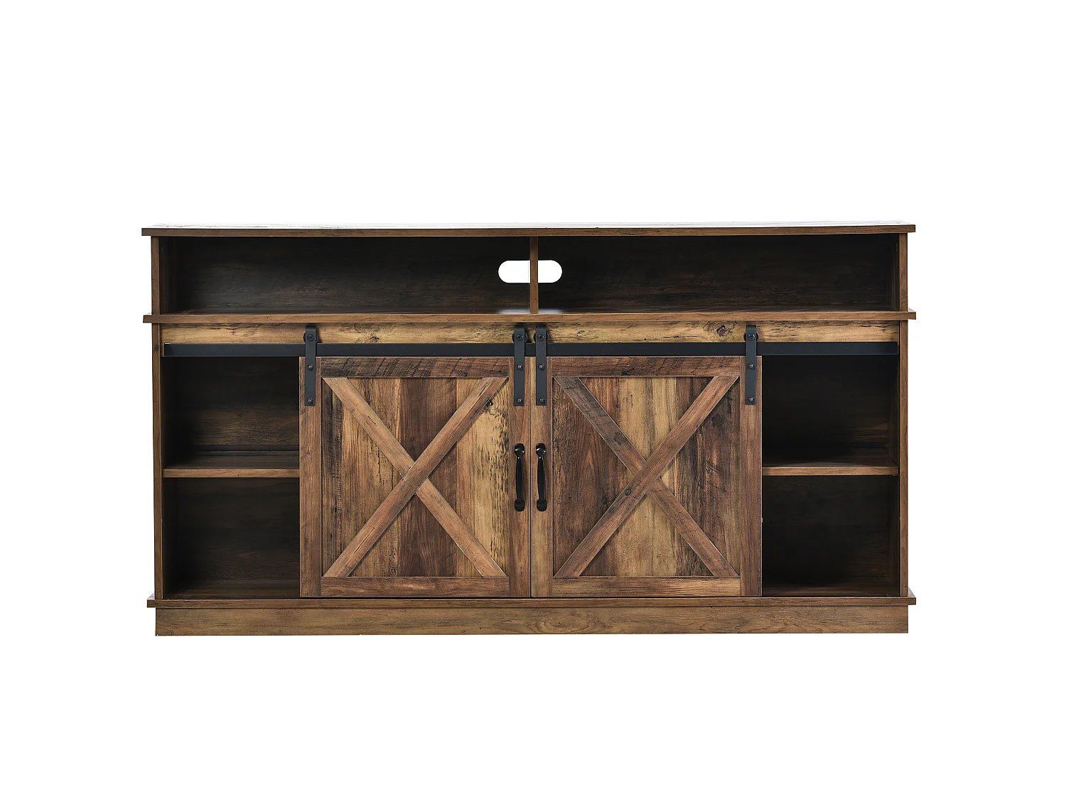 Móvel para TV, aparador, com 2 portas de correr clássicas, para sala de estar, 148 x 40 x 78 cm, marrom