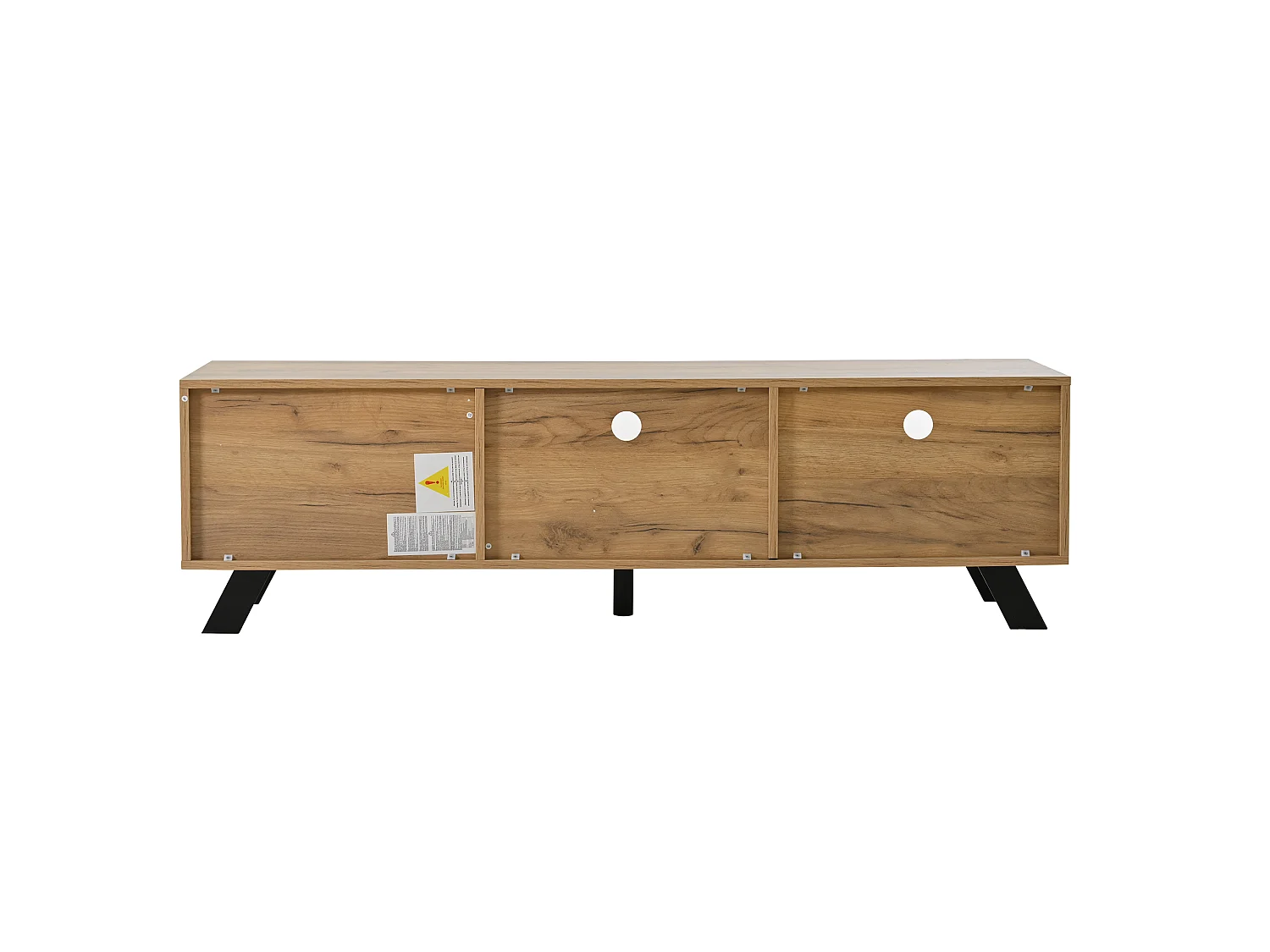Meuble TV 150 x 38 x 44 cm, petit support TV, avec 2 tiroirs, lowboard avec une armoire,couleur bois