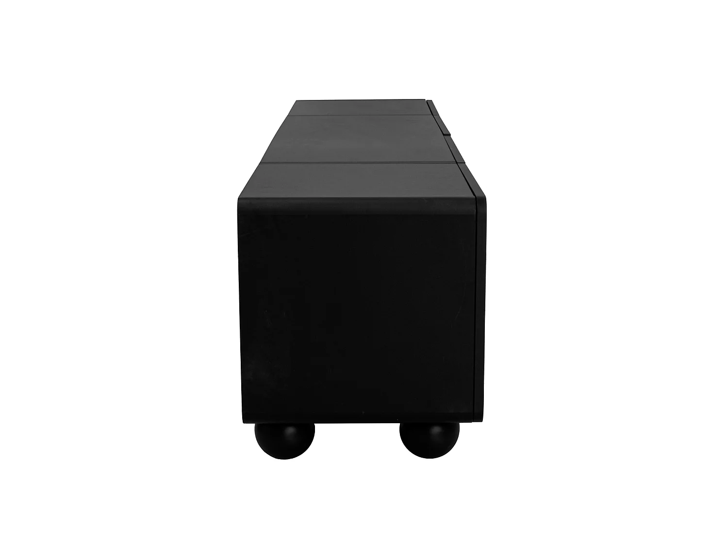 Meuble TV 180 cm noir et blanc, lowboard avec 2 tiroirs et 2 portes, panneau TV et grand rangement