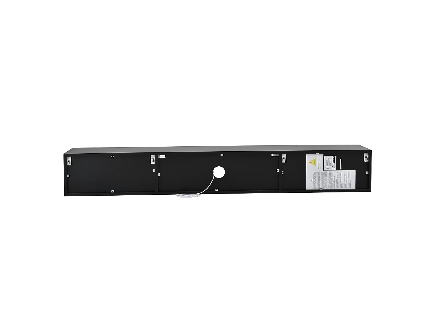 Móvel de parede para TV, 160 × 31 × 22 cm, acabamento em laca preta com iluminação LED, para TVs de até 70".