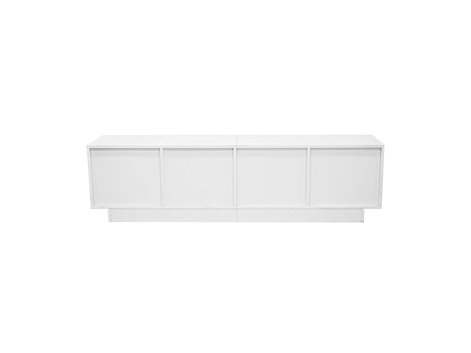 Móvel de TV moderno com 4 portas e design ondulado – espaço de armazenamento para a sala de estar, 170 x 40 x 45 cm