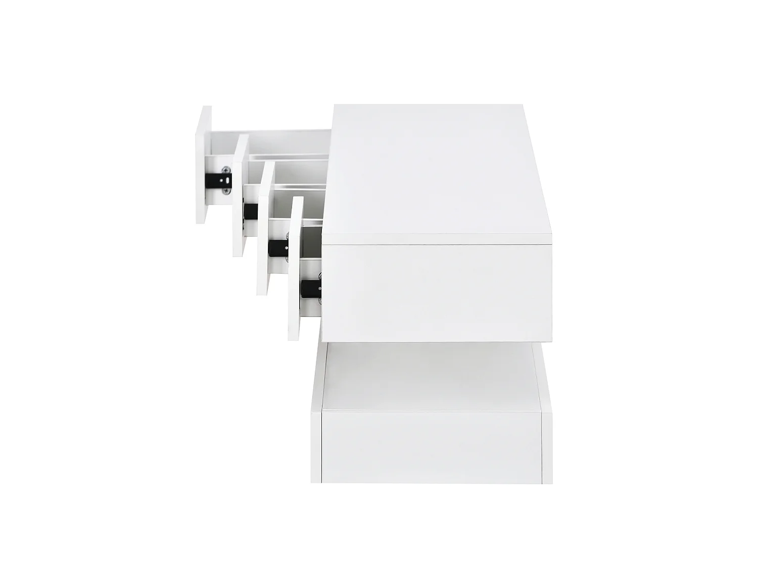 Móvel para TV Low LED com iluminação RGB de 16 cores, 2 armários e 4 gavetas, 130 x 33 x 15 cm, branco