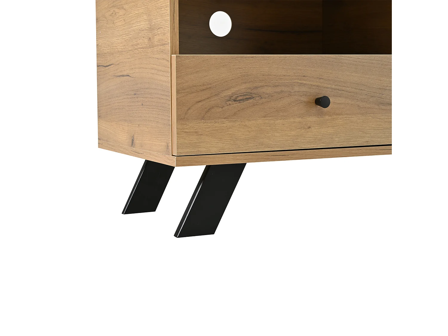 Móvel para TV de madeira, 150×38×44 cm, com 2 gavetas e 1 armário, compacto e baixo para TVs de até 60 polegadas.