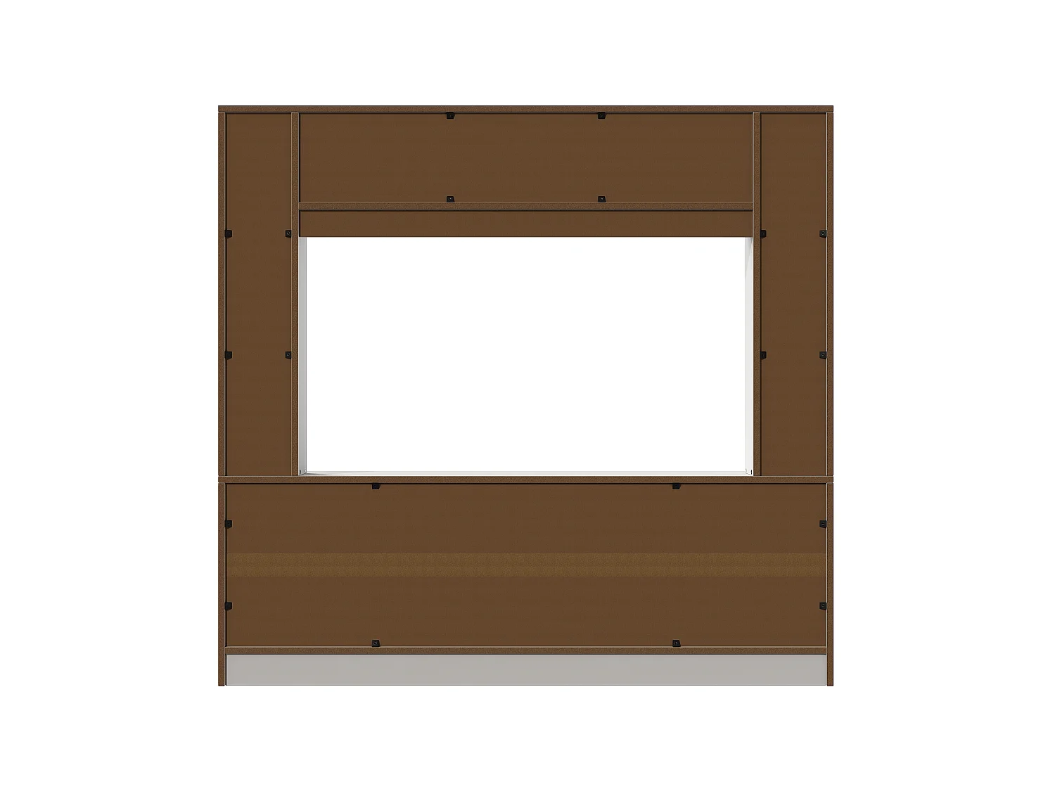 TV-meubelset 180 x 35 x 170 cm met vitrinekast, woonkamermeubelset met 2 kasten, wit