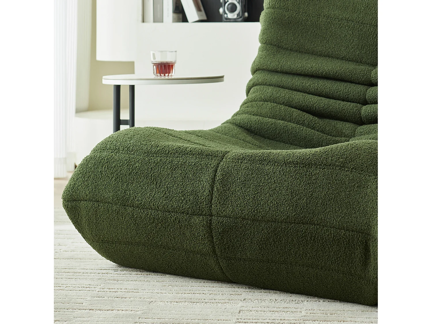 Pouf de sol, confortable, avec dossier, fauteuil de lecture, pour chambre à coucher, salon, Vert