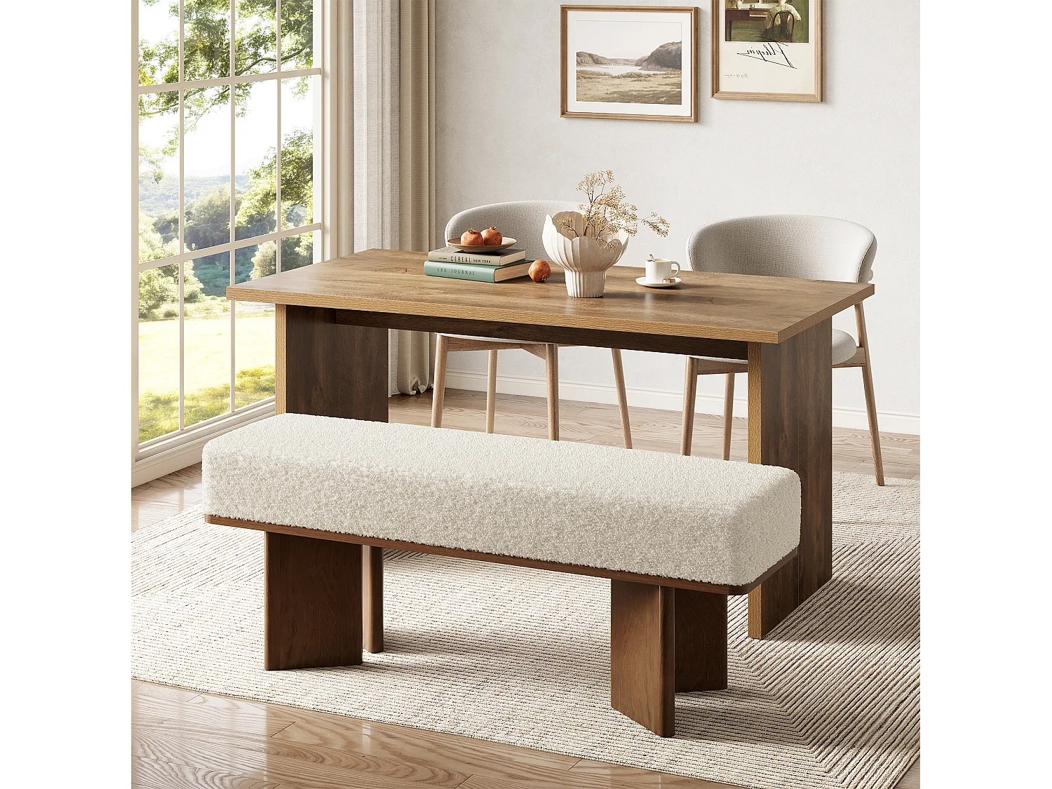 120 cm skobänk med dyna, modern entrébänk, rektangulär sänggavlbänk