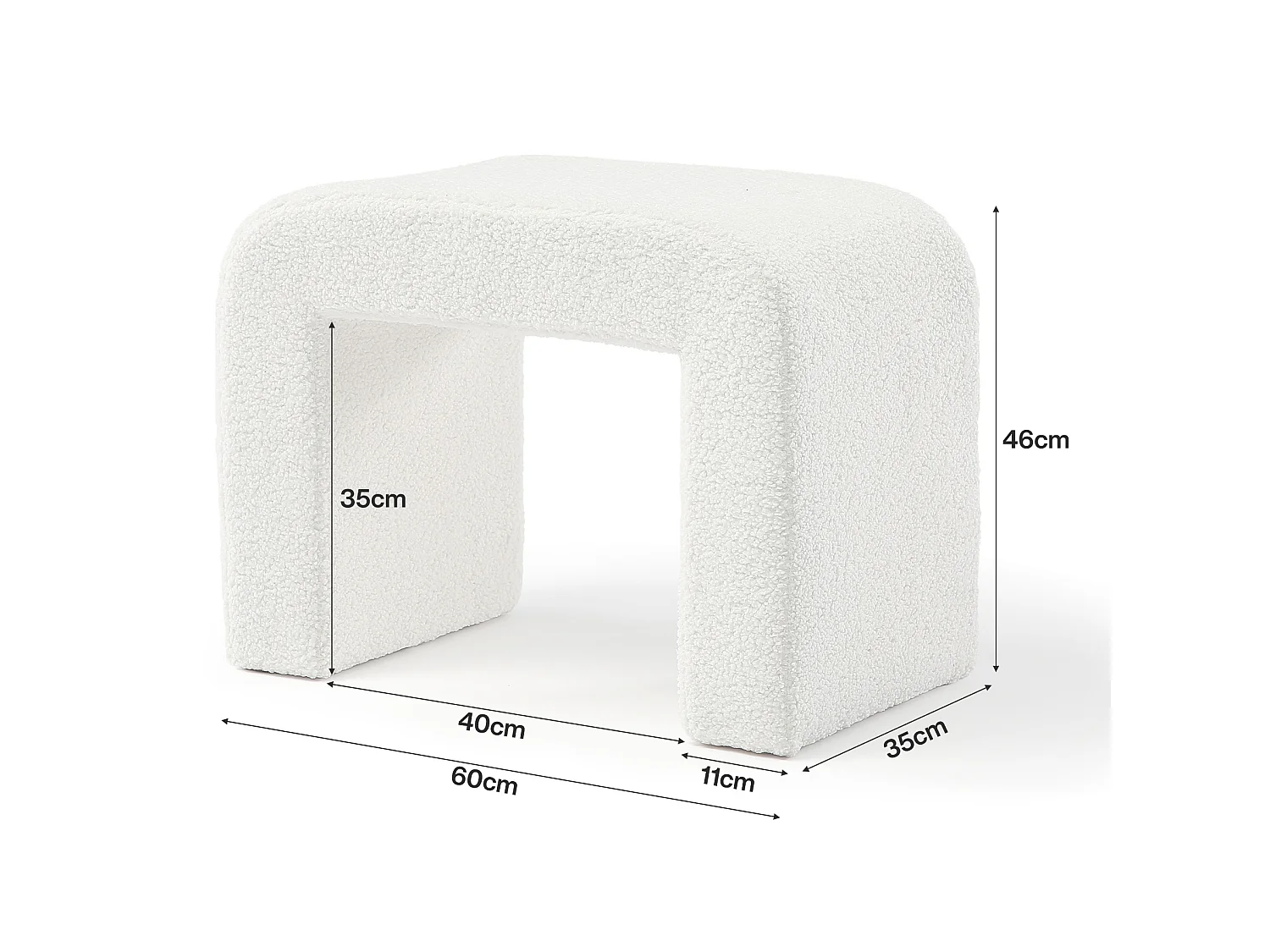 Entrébänk med sittdyna, sänggavlbänk, MDF 60 x 35 x 45 cm
