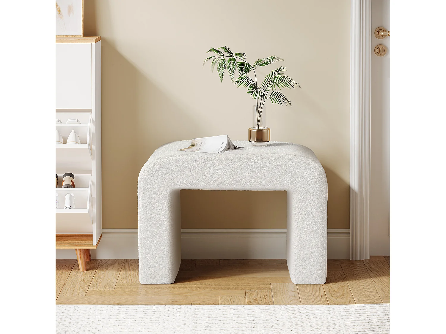 Entrébänk med sittdyna, sänggavlbänk, MDF 60 x 35 x 45 cm