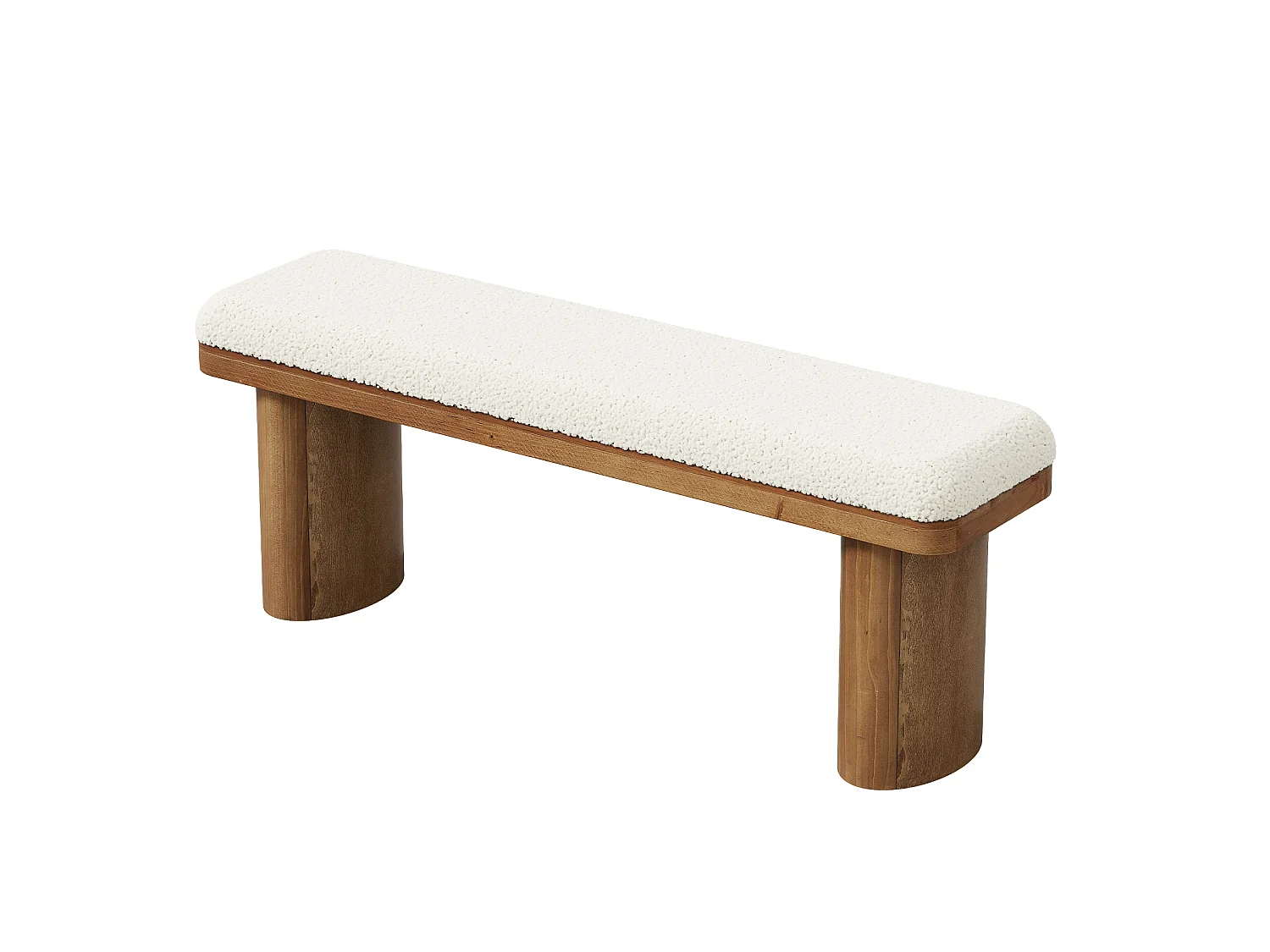 Modern massiv entrébänk med vit dyna 120 x 30 x 45 cm
