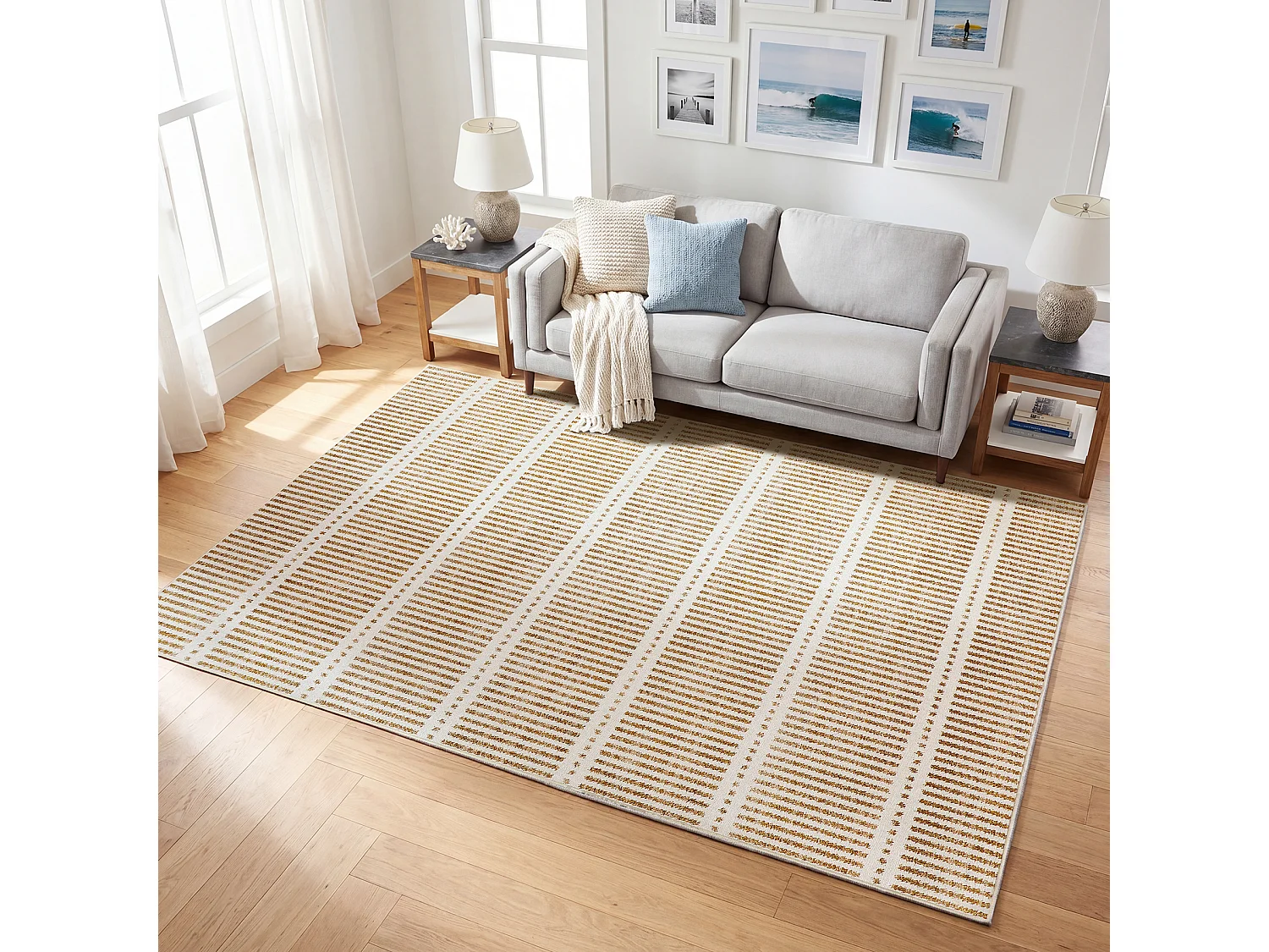 Tapis modernes pour salon - Tapis lavables - 160 x 230 cm - Marron