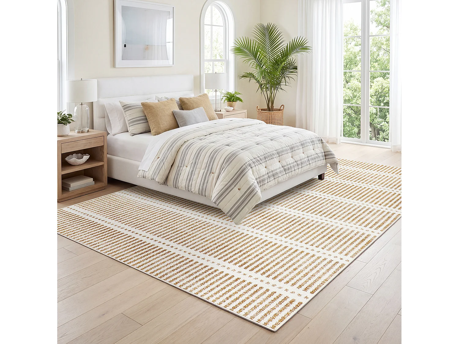 Tapis modernes pour salon - Tapis lavables - 160 x 230 cm - Marron