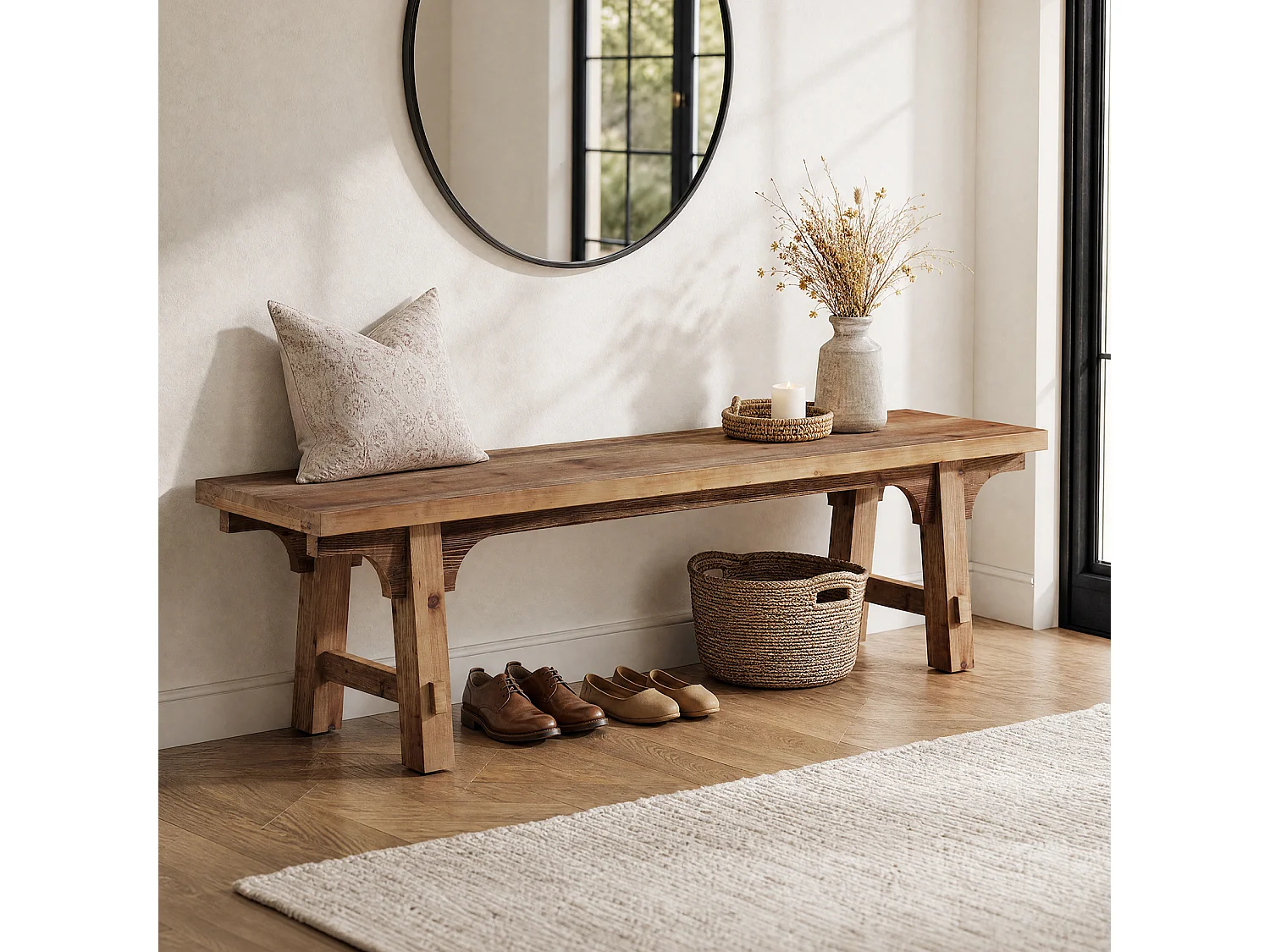 Entrébänk Gavelbänk, Bois-massivet 160 x 35 x 45 cm