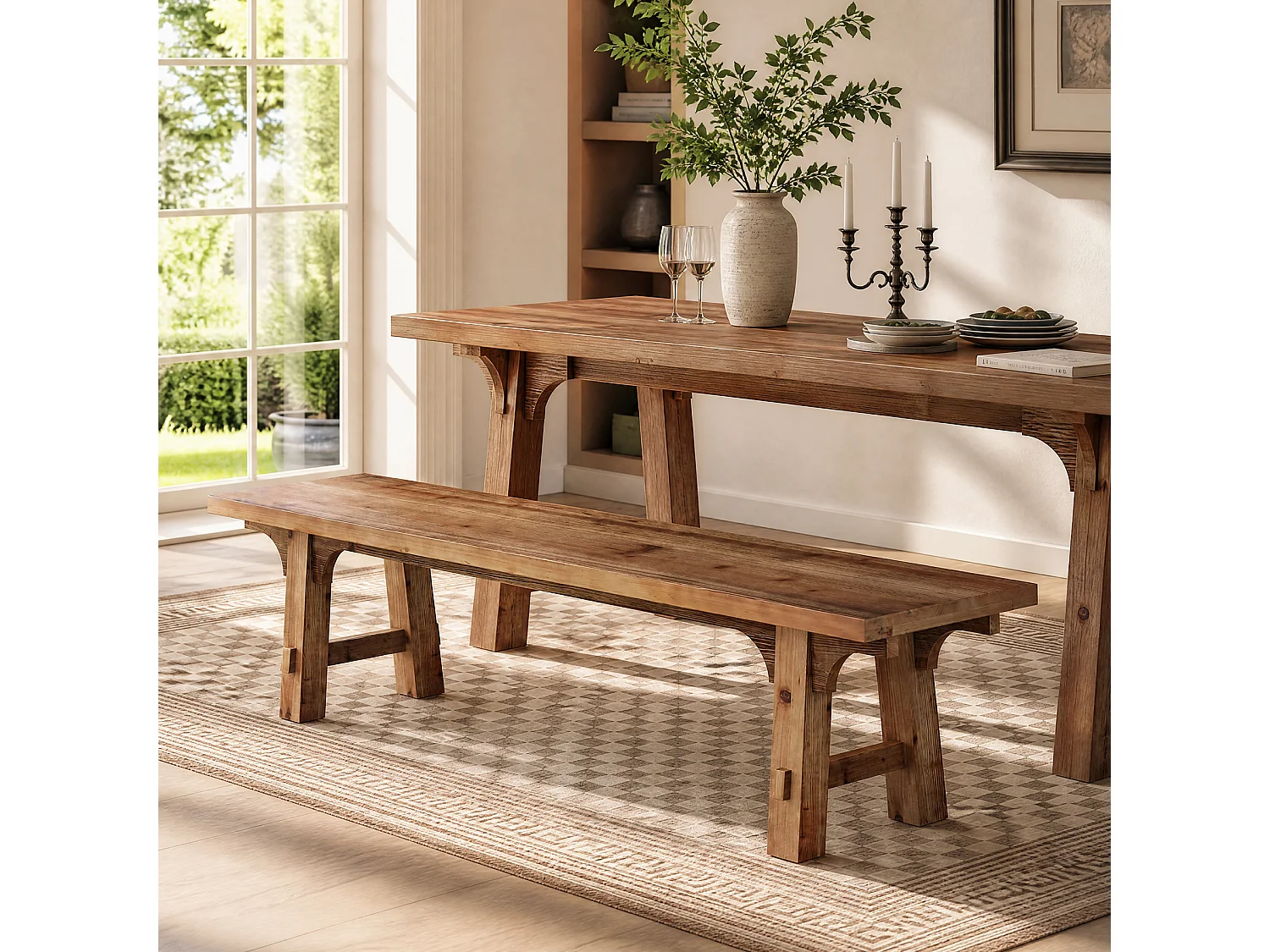 Entrébänk Gavelbänk, Bois-massivet 160 x 35 x 45 cm
