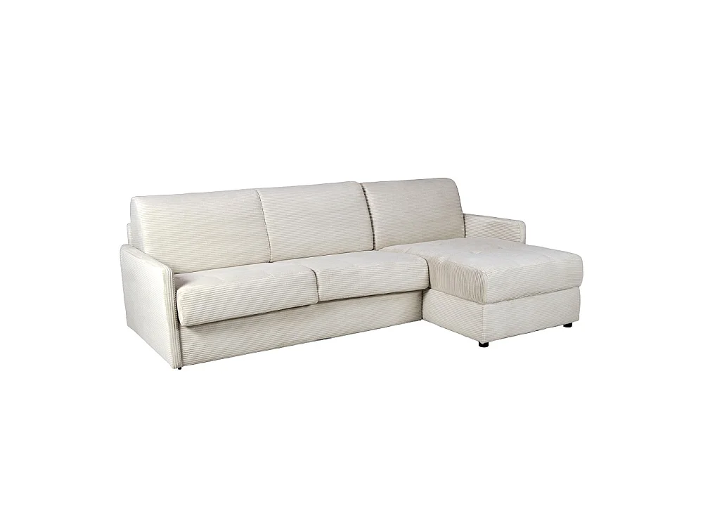 Canapé convertible Express réversible et coffre 4 places BERGAME en velours / Beige